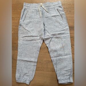 Athleta Linen Chambray Joggers with Zipper Pockets
